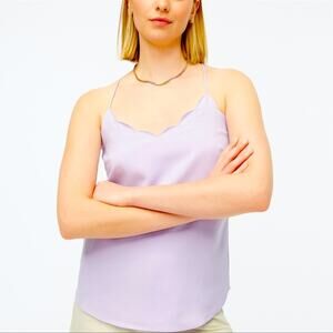 J. Crew Lilac Scalloped Racerback Cami Tank Top New
